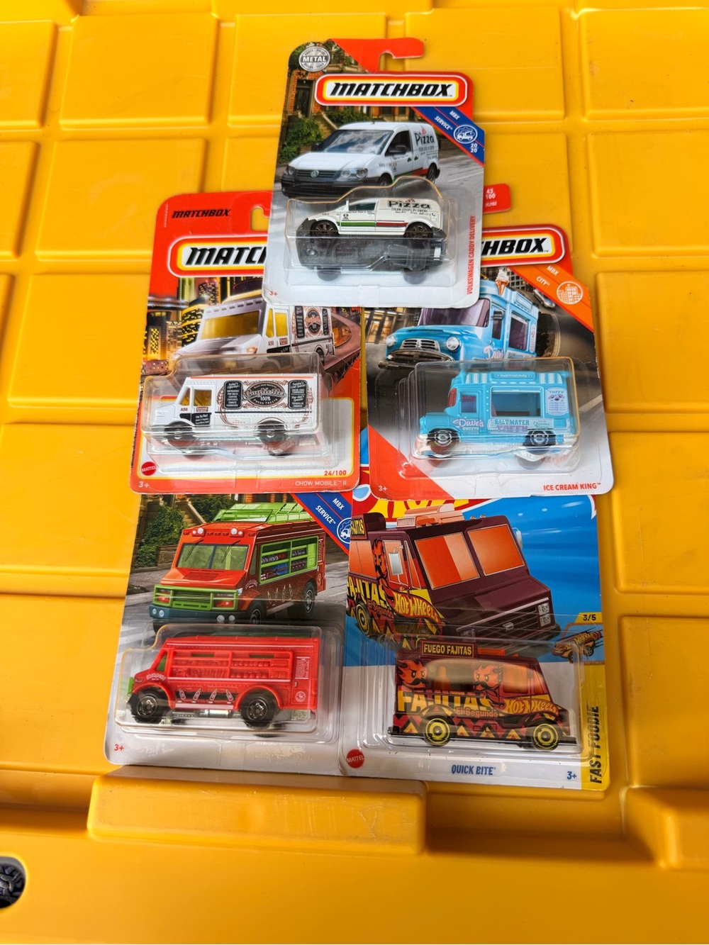 Matchbox Assort Toy Vehicles - Red, Blue, White, Green, Brown, Black Food Trucks